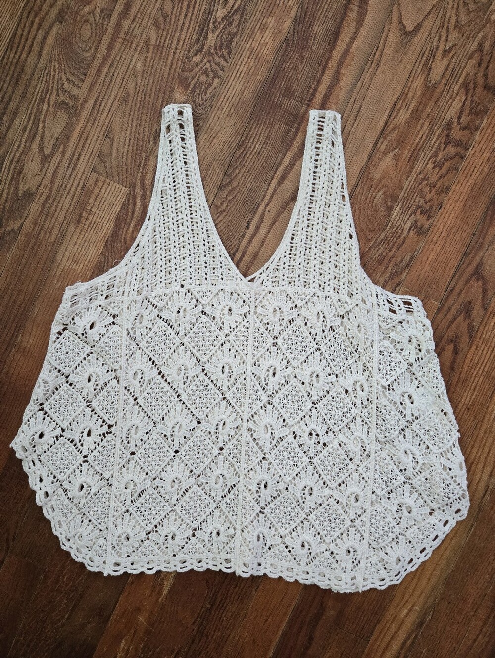 Adiva Crochet Sleeveless Blouse Size XL Cream Festival Boho Feminine Tank Top - Picture 1 of 12